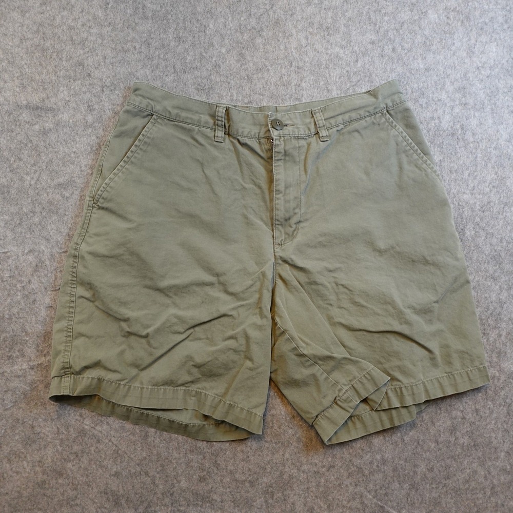 Patagonia Shorts Mens 31 Green All Wear Organic Cotton Chino Canvas Flat Front